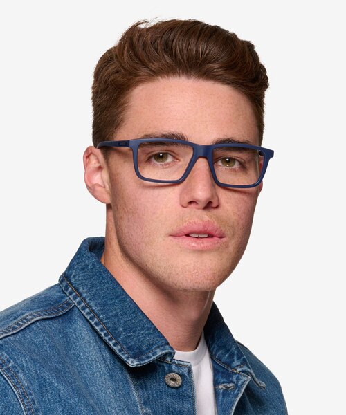 ARNETTE Eyeke Matte Blue PlasticEyeglass Frames for Men from EyeBuyDirect