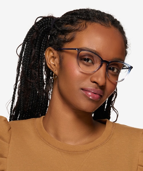 Vogue Eyewear VO5276 - Cat Eye Blue Frame Glasses For Women |