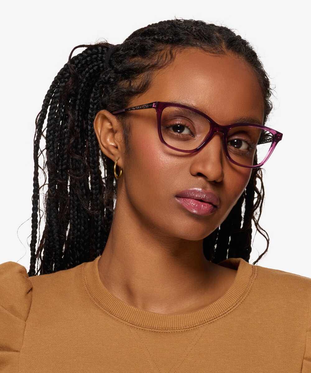 Vogue Eyewear VO5285 - Cat Eye Transparent Purple Frame