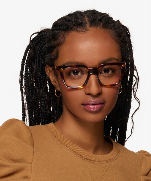 Vogue Eyewear VO5371 Striped Tortoise AcetateEyeglass Frames for Women from EyeBuyDirect