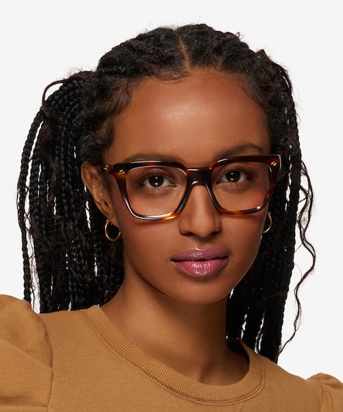 Vogue Eyewear VO5371 Striped Tortoise AcetateEyeglass Frames for Women from EyeBuyDirect