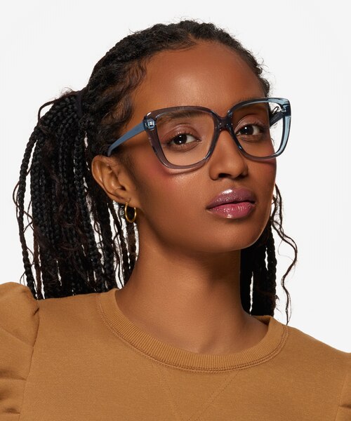 Vogue Eyewear VO5413 Transparent Blue PlasticEyeglass Frames for Women from EyeBuyDirect
