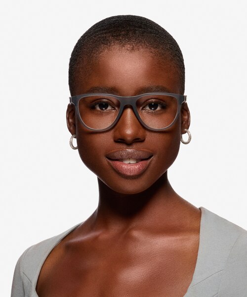 Oakley Admission Satin Gray Smoke PlasticEyeglass Frames for Women from EyeBuyDirect