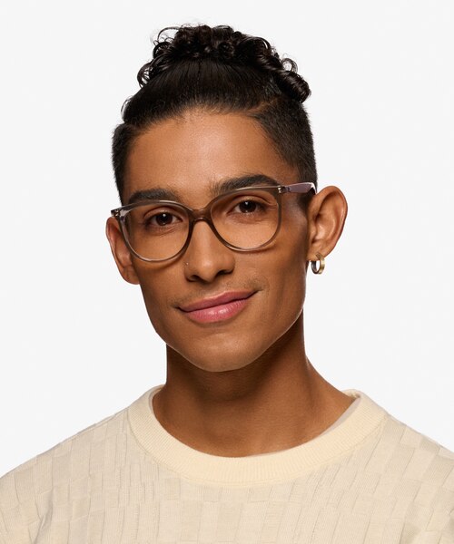 Ray-Ban RB4378V Transparent Gray PlasticEyeglass Frames for Men from EyeBuyDirect