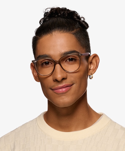 Ray-Ban RB4378V Transparent Gray PlasticEyeglass Frames for Men from EyeBuyDirect