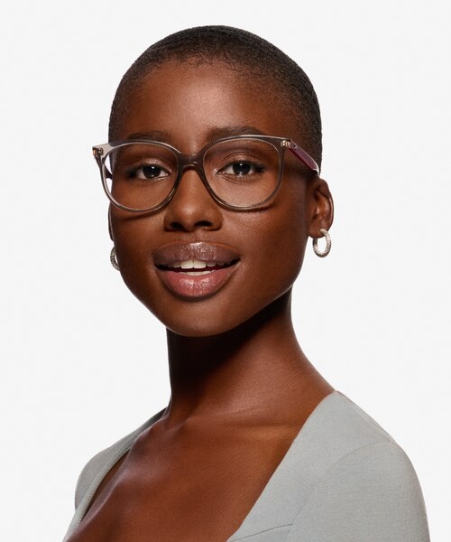 Ray-Ban RB4378V Transparent Gray PlasticEyeglass Frames for Women from EyeBuyDirect