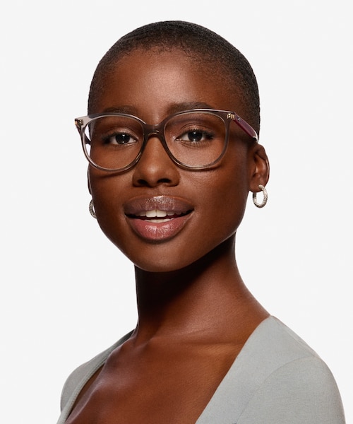 Ray-Ban RB4378V Transparent Gray PlasticEyeglass Frames for Women from EyeBuyDirect
