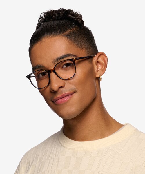 Ray-Ban RB5397 Elliot Yellow Blue Tortoise AcetateEyeglass Frames for Men from EyeBuyDirect