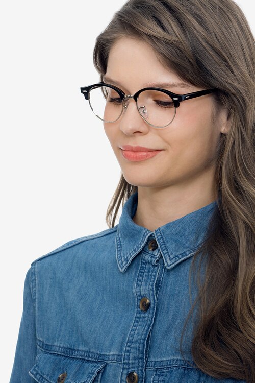 Ray-Ban RB4246V Clubround Black Acetate-metalEyeglass Frames for Women from EyeBuyDirect