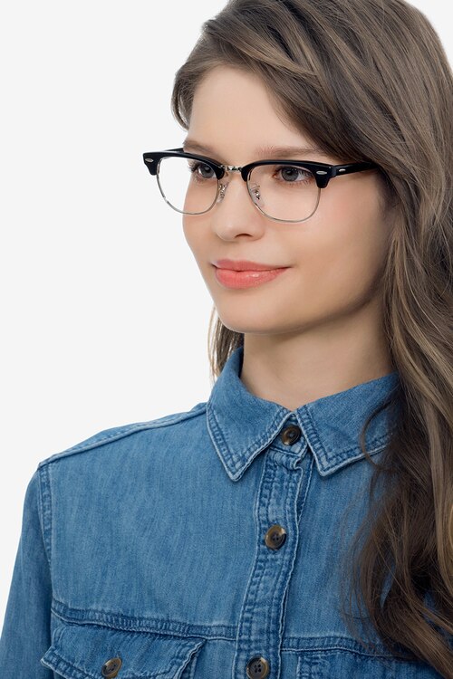 Ray-Ban RB5154 Clubmaster Black Acetate-metalEyeglass Frames for Women from EyeBuyDirect