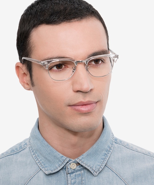 Ray-Ban RB5154 Clubmaster Clear Acetate, MetalEyeglass Frames for Men from EyeBuyDirect