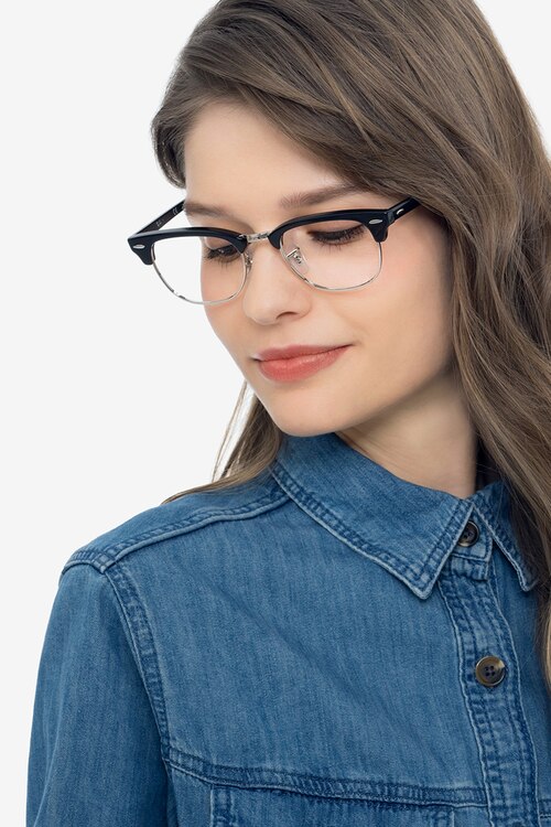 Ray-Ban RB5154 Clubmaster Black Acetate-metalEyeglass Frames for Women from EyeBuyDirect