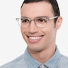 Ray-Ban RB5154 Clubmaster Clear Acetate-metalEyeglass Frames for Men from EyeBuyDirect