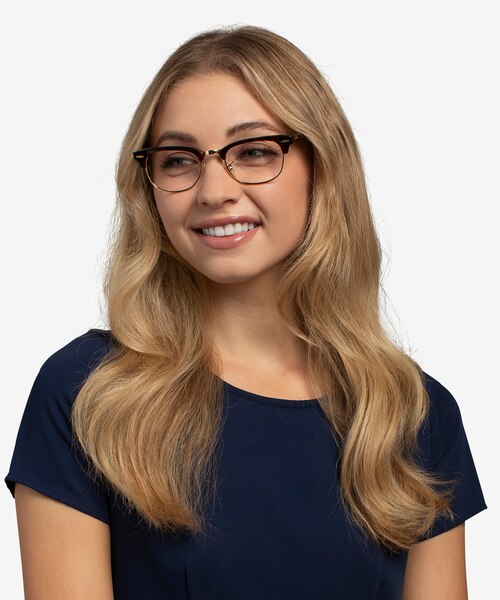 Ray-Ban RB5154 Clubmaster Gold Tortoise Acetate-metalMontures de lunettes de vue pour Femmes d'EyeBuyDirect