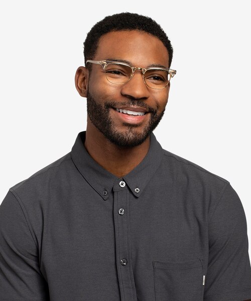 Ray-Ban RB5154 Clubmaster Gold Transparent Acetate-metalEyeglass Frames for Men from EyeBuyDirect