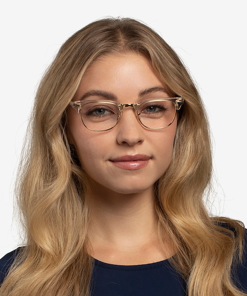 Ray-Ban RB5154 Clubmaster Transparent Acetate, MetalEyeglass Frames for Women from EyeBuyDirect