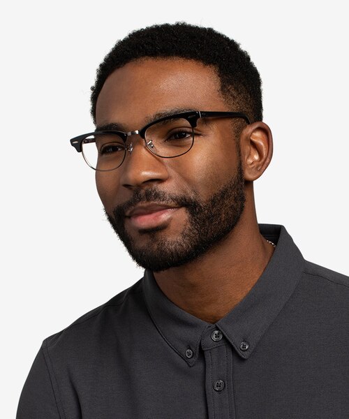 Ray-Ban RB5154 Clubmaster Black Multicolor Acetate, MetalEyeglass Frames for Men from EyeBuyDirect