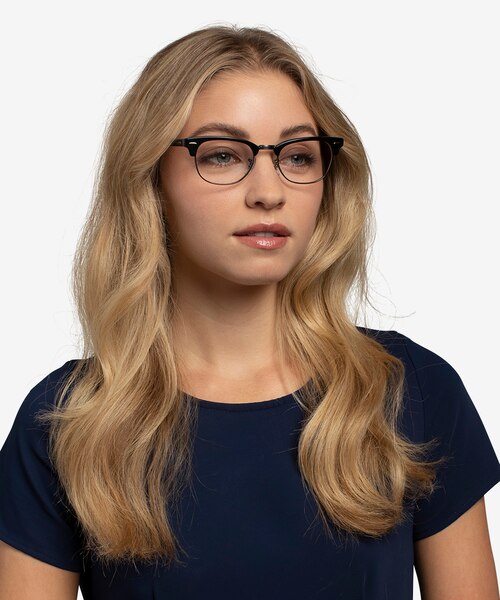 Ray-Ban RB5154 Clubmaster Black Multicolor Acetate-metalMontures de lunettes de vue pour Femmes d'EyeBuyDirect