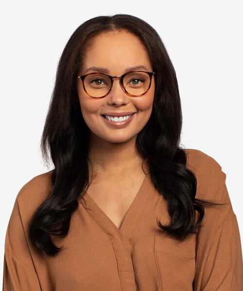 Ray-Ban RB7140 Tortoise Bronze Plastic-metalEyeglass Frames for Women from EyeBuyDirect