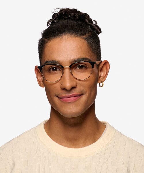 Ray-Ban RB6396 Black Gold AcetateEyeglass Frames for Men from EyeBuyDirect