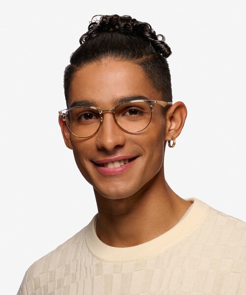 Ray-Ban RB6396 Clear Gold AcetateEyeglass Frames for Men from EyeBuyDirect