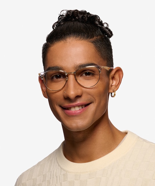 Ray-Ban RB6396 Clear Gold MetalEyeglass Frames for Men from EyeBuyDirect