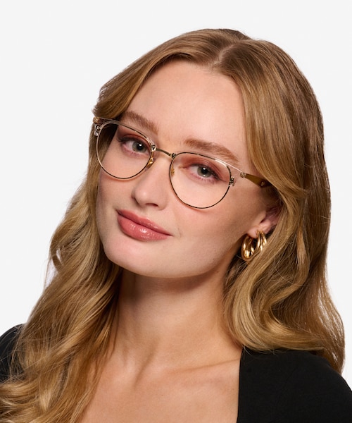 Ray-Ban RB6396 Clear Gold MetalEyeglass Frames for Women from EyeBuyDirect