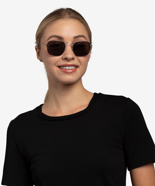 Ray-Ban RB3857 Frank - Square Silver Frame Prescription Sunglasses |  Eyebuydirect