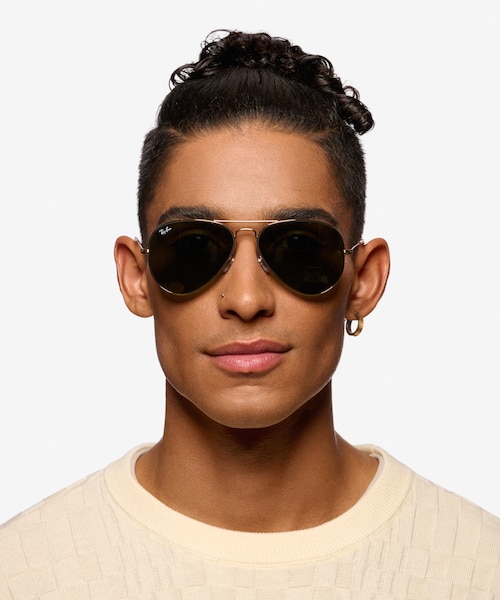 Ray-Ban RB3025 Aviator Gold MetalSunglass Frames for Men from EyeBuyDirect