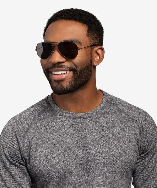 Ray-Ban RB3025 Aviator Black MetalSunglass Frames for Men from EyeBuyDirect