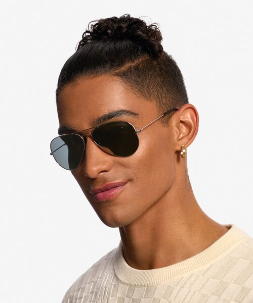 Ray-Ban RB3025 Aviator Silver MetalSunglass Frames for Men from EyeBuyDirect