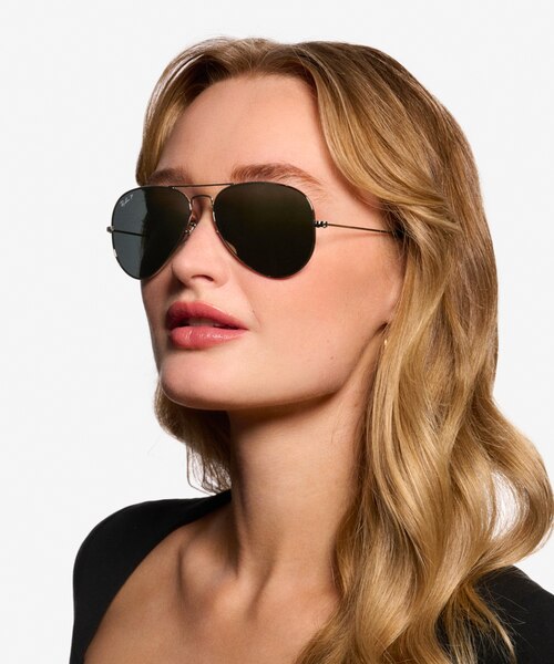 Ray-Ban RB3025 Aviator Silver MetalSunglass Frames for Women from EyeBuyDirect