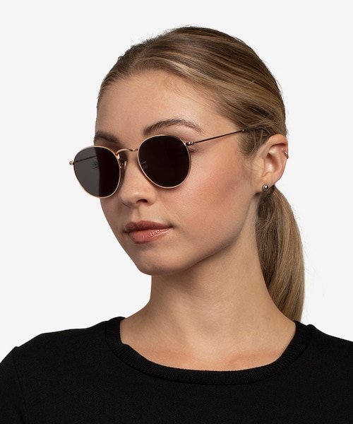 Ray-Ban RB3447 Round Arista MetalSunglass Frames for Women from EyeBuyDirect