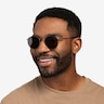 Ray-Ban RB3447 Round Matte Gunmetal MetalSunglass Frames for Men from EyeBuyDirect