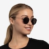 Ray-Ban RB3447 Round Matte Gunmetal MetalSunglass Frames for Women from EyeBuyDirect
