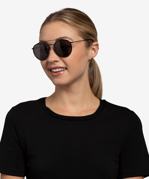 Ray-Ban RB3647N Round Black MetalSunglass Frames for Women from EyeBuyDirect