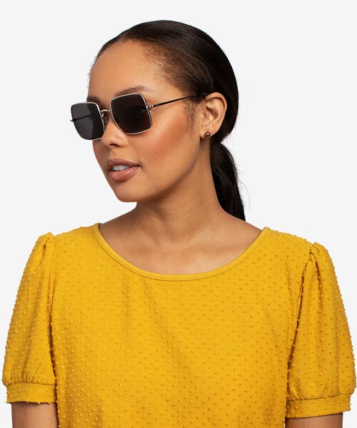Ray-Ban RB1971 Square Silver MetalSunglass Frames for Women from EyeBuyDirect