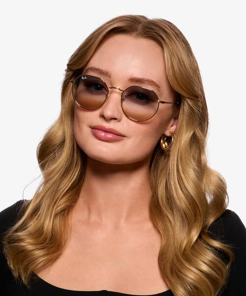 Gold Ray-Ban RB3565 Jack -  Metal Sunglasses