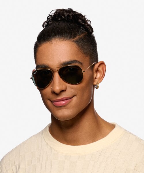 Ray-Ban RB3025 Aviator Arista MetalSunglass Frames for Men from EyeBuyDirect