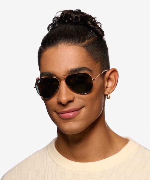Ray-Ban RB3025 Aviator Arista MetalSunglass Frames for Men from EyeBuyDirect