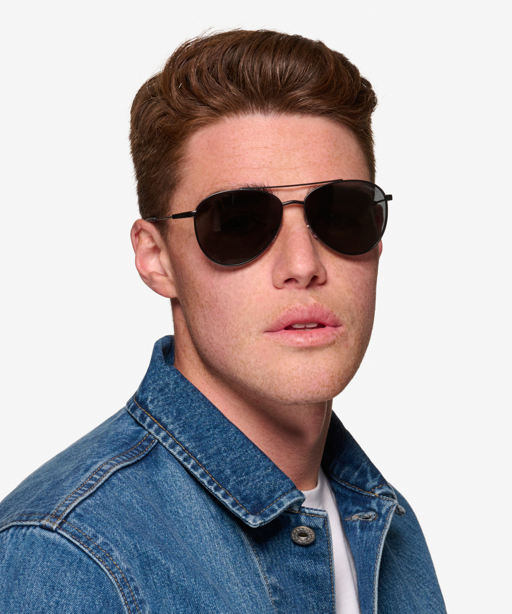 ARNETTE Sidecar - Aviator Matte Black Frame Prescription Sunglasses ...