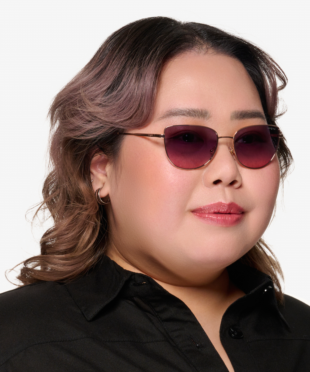 Vogue Eyewear VO4233S Cat Eye Rose Gold Frame Sunglasses For Women