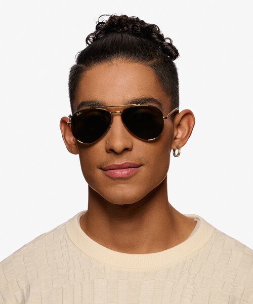 Ray-Ban RB3625 New Aviator Legend Gold MetalSunglass Frames for Men from EyeBuyDirect