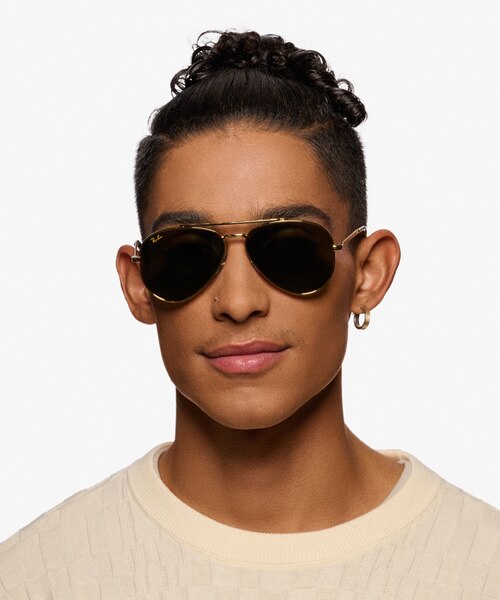 Ray-Ban RB3625 New Aviator Legend Gold MetalSunglass Frames for Men from EyeBuyDirect