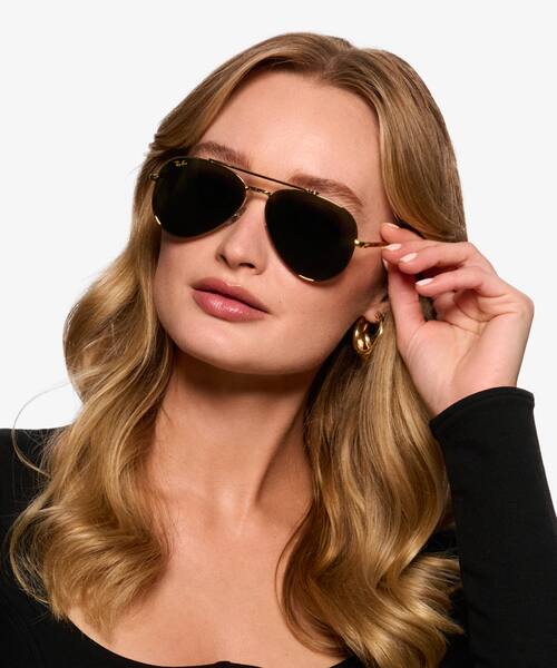 Legend Gold Ray-Ban RB3625 New Aviator -  Métal Sunglasses