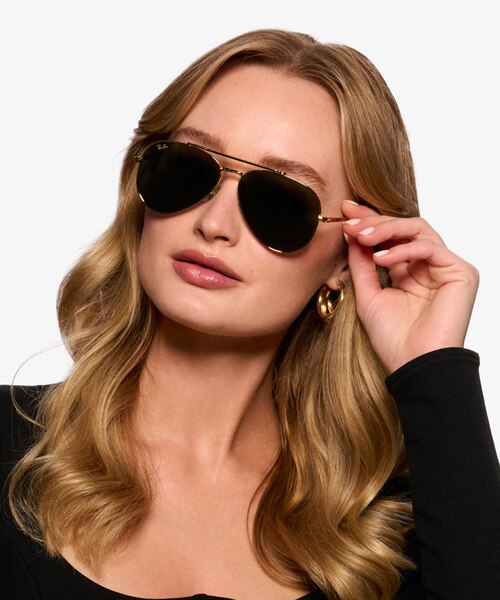 Ray-Ban RB3625 New Aviator Legend Gold MetalSunglass Frames for Women from EyeBuyDirect