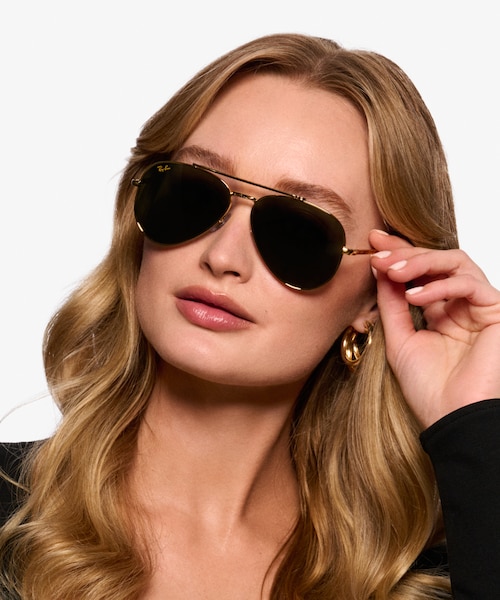Ray-Ban RB3625 New Aviator Legend Gold MetalSunglass Frames for Women from EyeBuyDirect