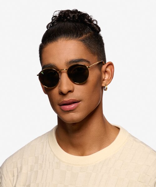 Ray-Ban RB3637 New Round Legend Gold MetalSunglass Frames for Men from EyeBuyDirect