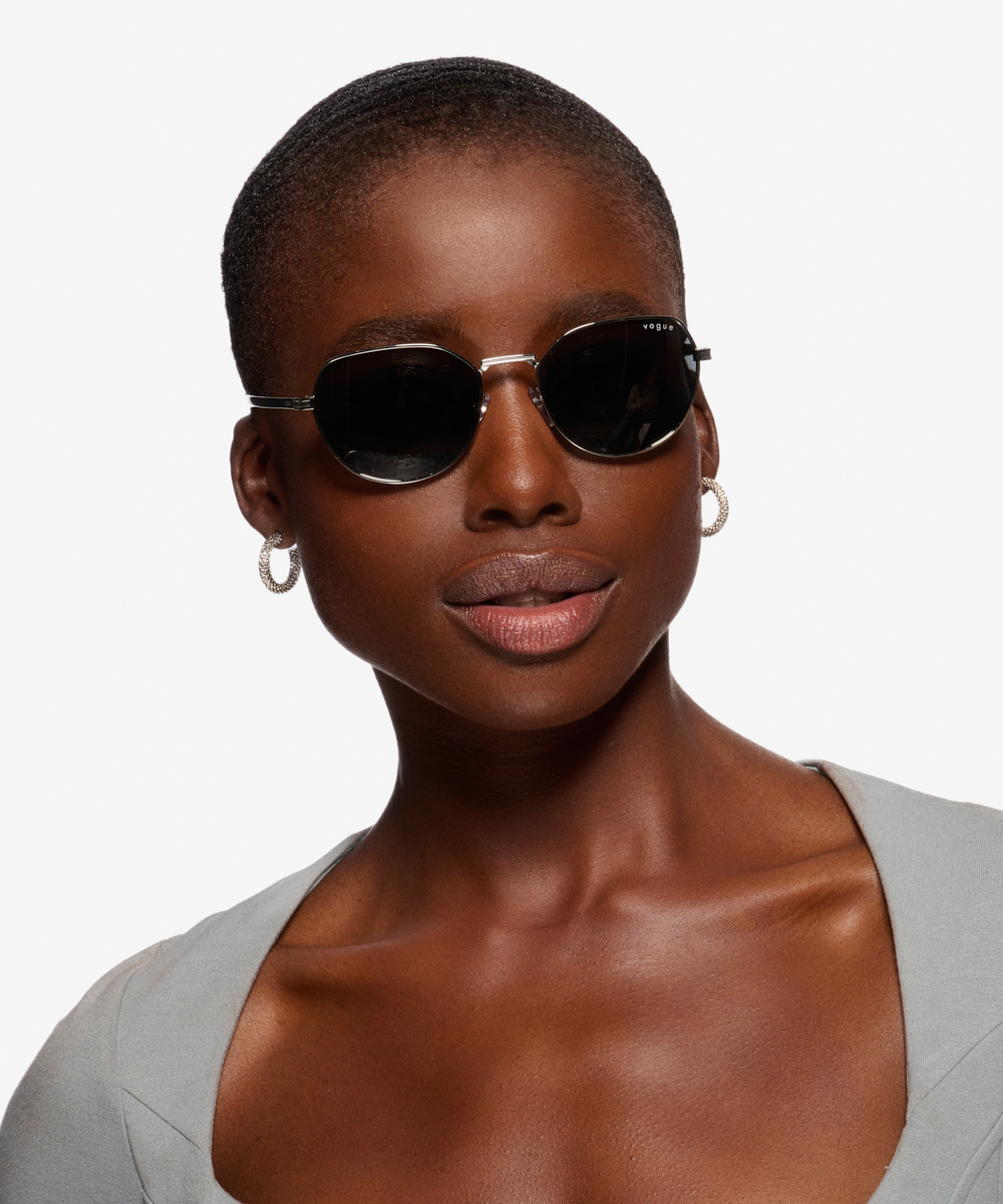 Vogue Eyewear VO4242S Geometric Silver Frame Prescription Sunglasses