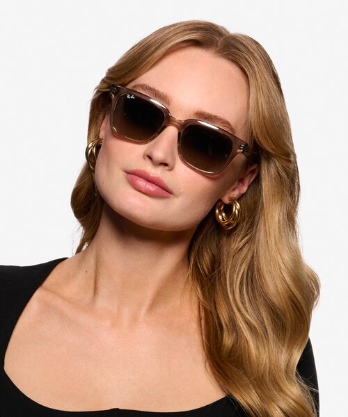 Ray-Ban RB4323 Transparent Gray PlasticSunglass Frames for Women from EyeBuyDirect
